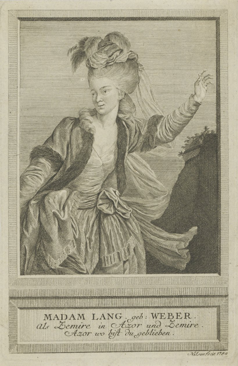 Aloisia Lange, rozená Weber 1760-1839 jako Zemire, 1784. od Johann Esaias Nilson
