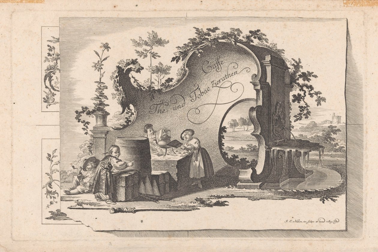 Káva a čaj Cafe The and Tobacco Selection (název série na objektu) od Johann Esaias Nilson