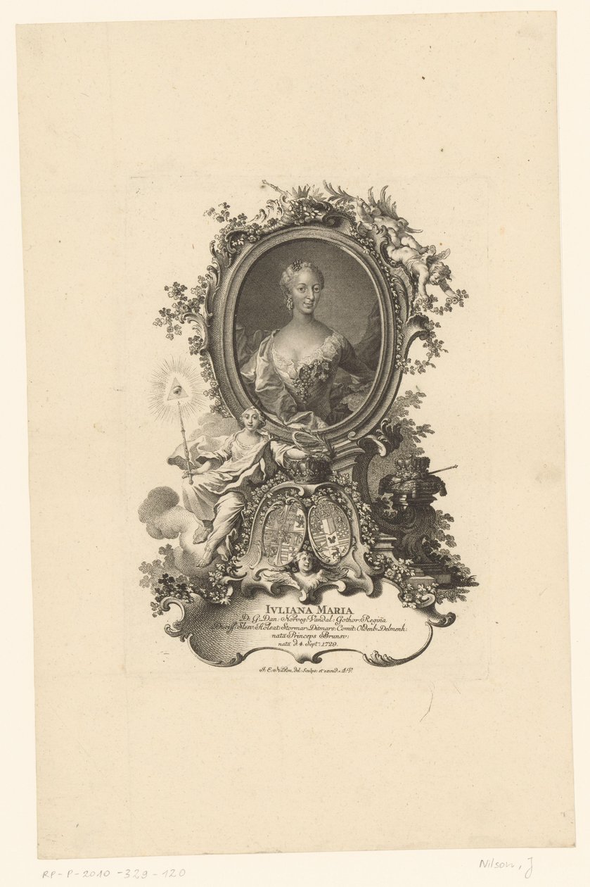 Portrét Juliana Maria ze Schleswig Hollstein od Johann Esaias Nilson