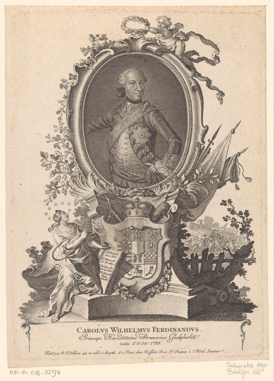 Portrét Karla Willema Ferdinanda z Brunswick-Wolfenbüttel od Johann Esaias Nilson