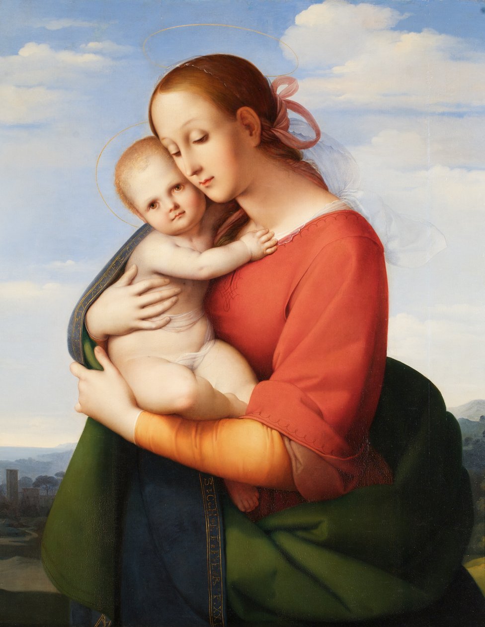 Madonna a dítě od Johann Evangelist Scheffer von Leonhardshoff