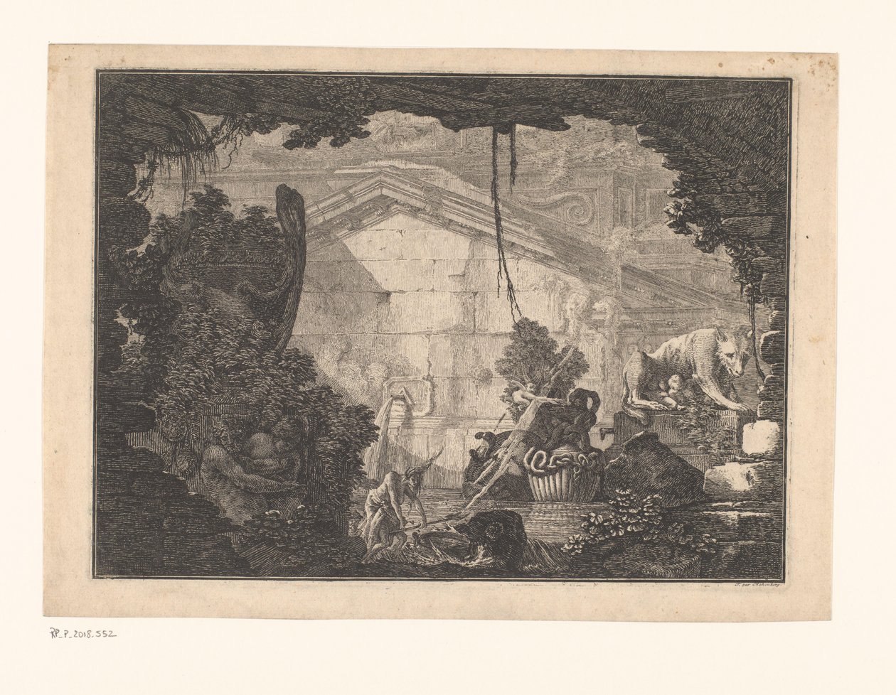 Architektura Capriccio s postavami od Johann Ferdinand Hetzendorff von Hohenberg