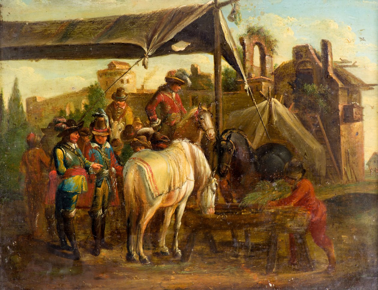 Koňský trh od Johann Friedrich (manner of) Morgenstern