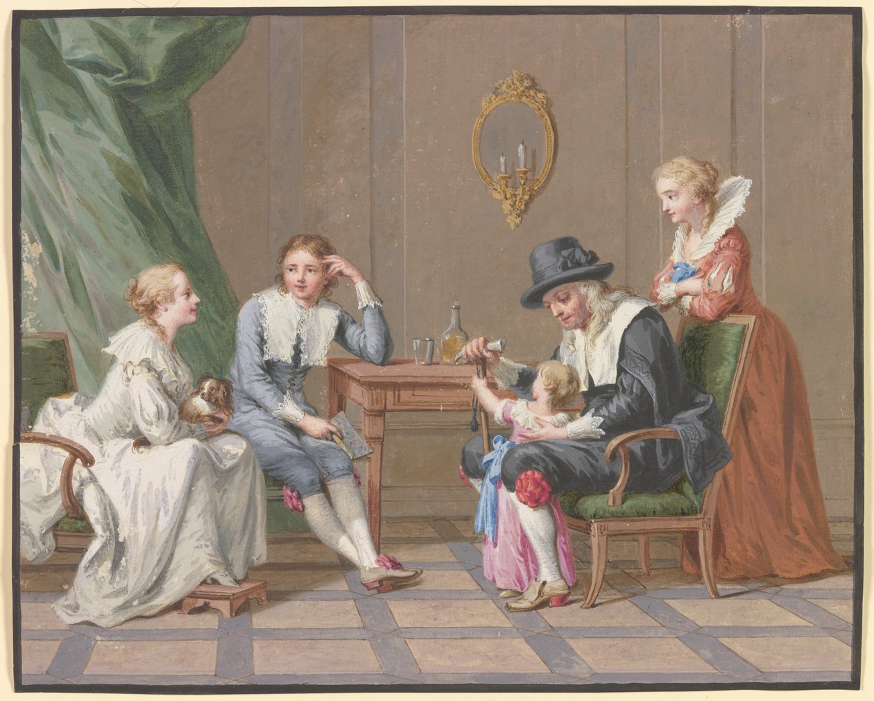 Rodinná scéna od Johann Friedrich August Tischbein