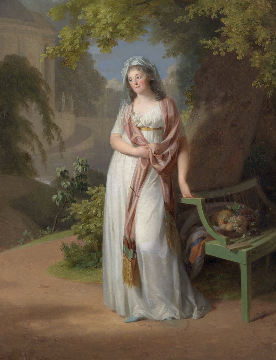 Portrét markraběnky Luise von Anhalt-Dessau (Anhalt Dessau) (1750-1811) (Louise de Brandenburg Schwedt) par Tischbein, Johann Friedrich August (1750-1812). Olej na plátně, rozměr: 94x72 od Johann Friedrich August Tischbein