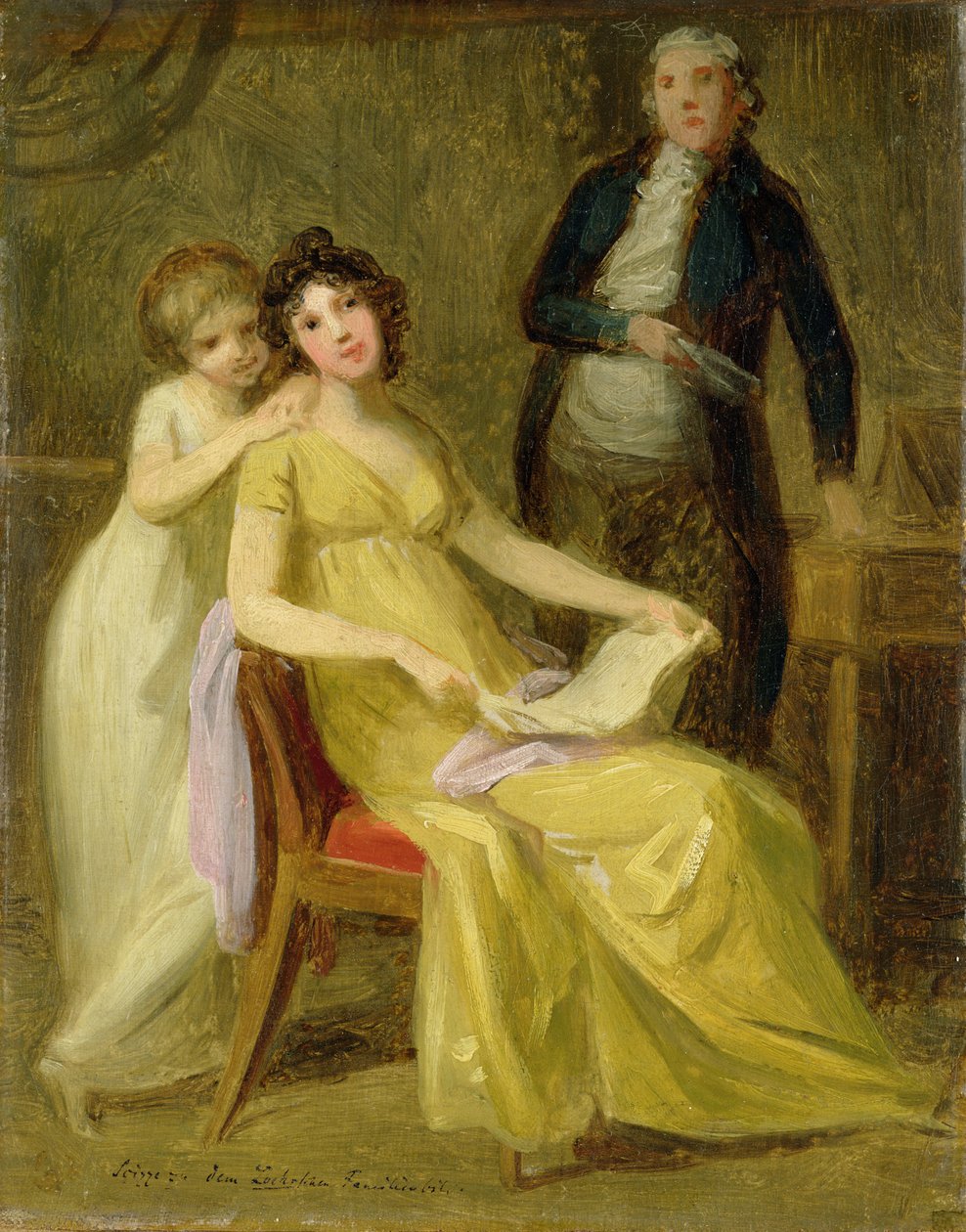 Skica pro skupinový portrét rodiny Loehr Banking, c.1801-02 od Johann Friedrich August Tischbein