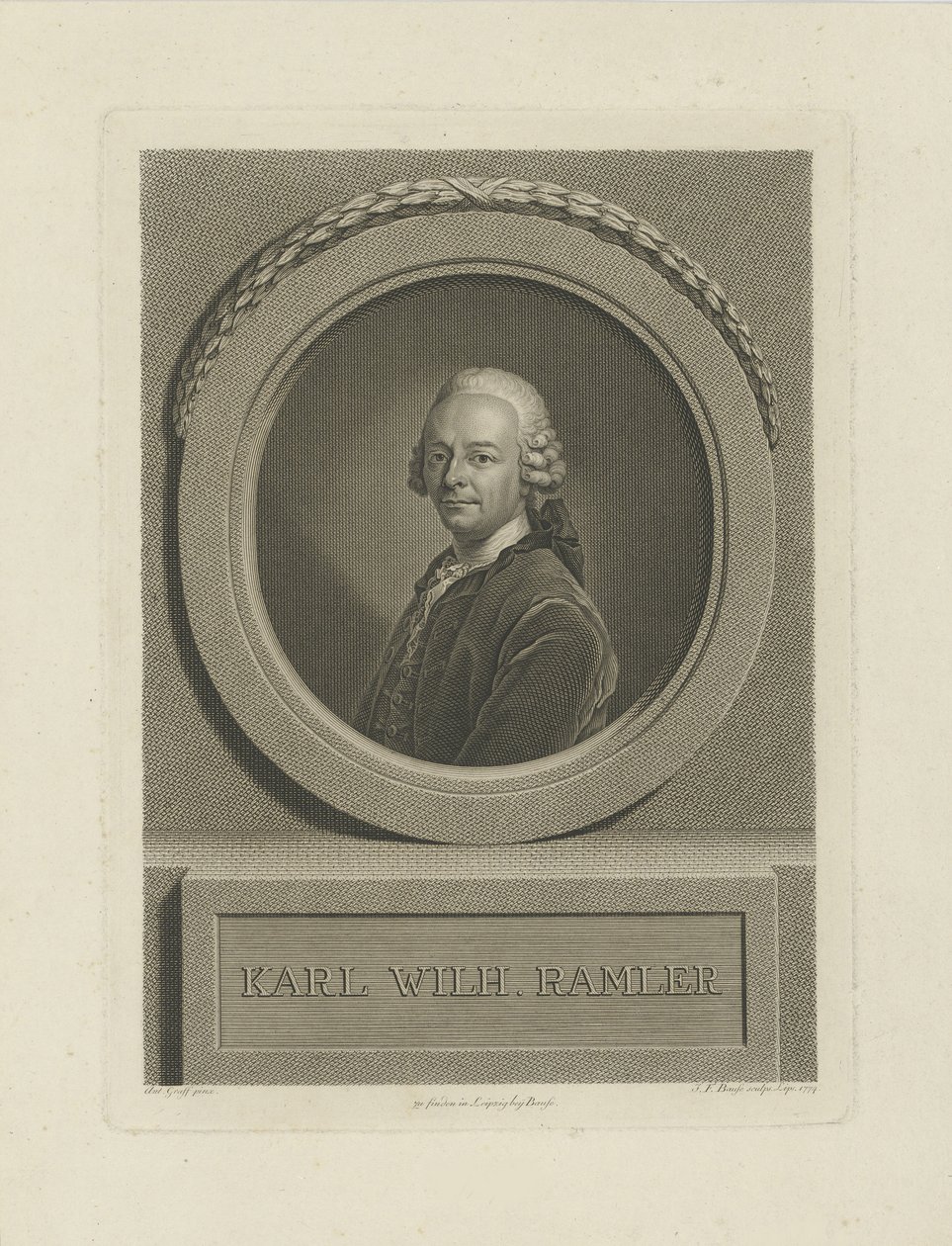 Portrét Karla Wilhelma Ramlera 1725-1798, 1774. od Johann Friedrich Bause