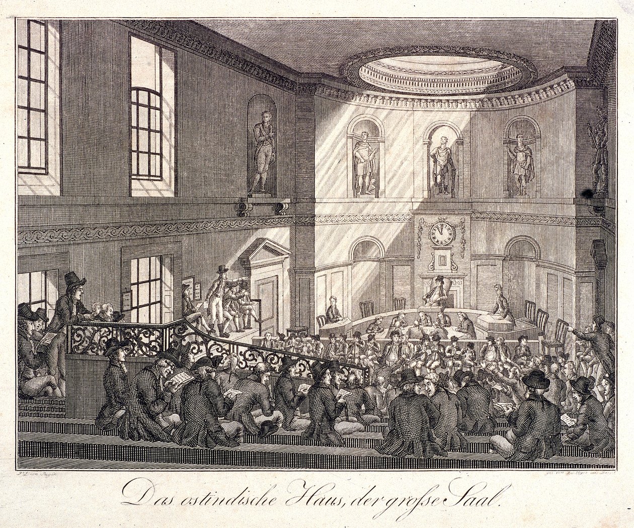 East India House, Londýn, 1808 od Johann Friedrich Boettger