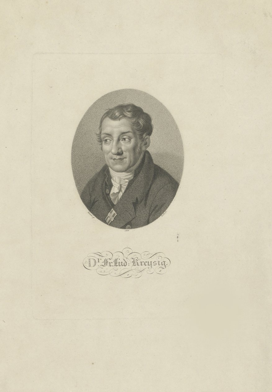 Portrét Friedricha Ludwiga Kreysiga 1770-1839, 1826. od Johann Friedrich Bolt