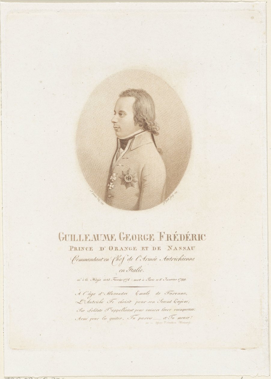 Portrét Frederika, prince z Orange-Nassau od Johann Friedrich Bolt