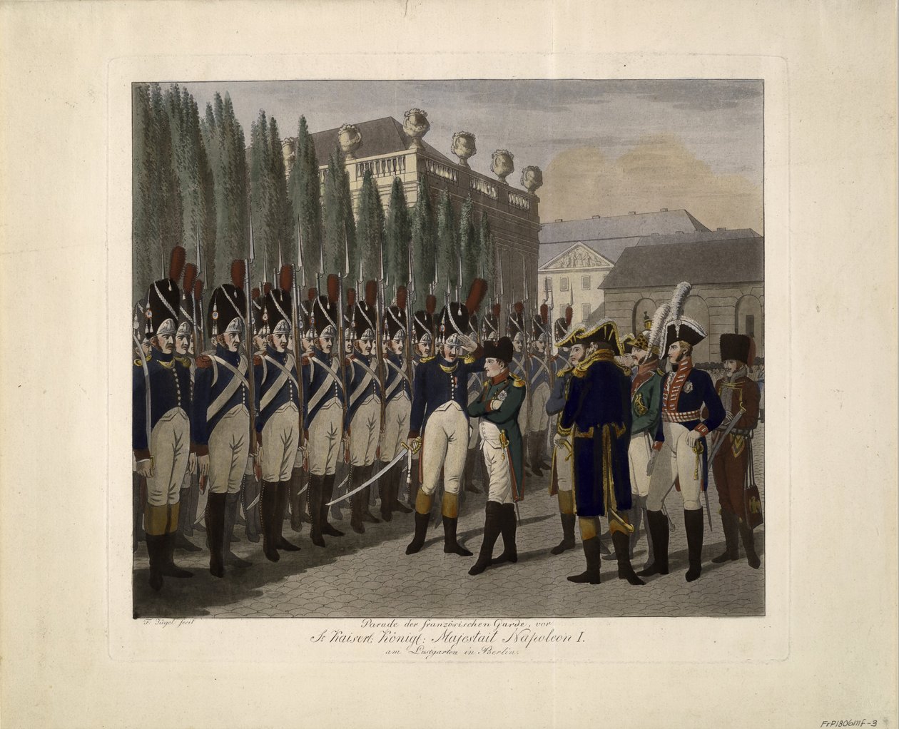 Přehlídka francouzských gard v Lustgarten v Berlíně 1806, 1806 od Johann Friedrich Jügel