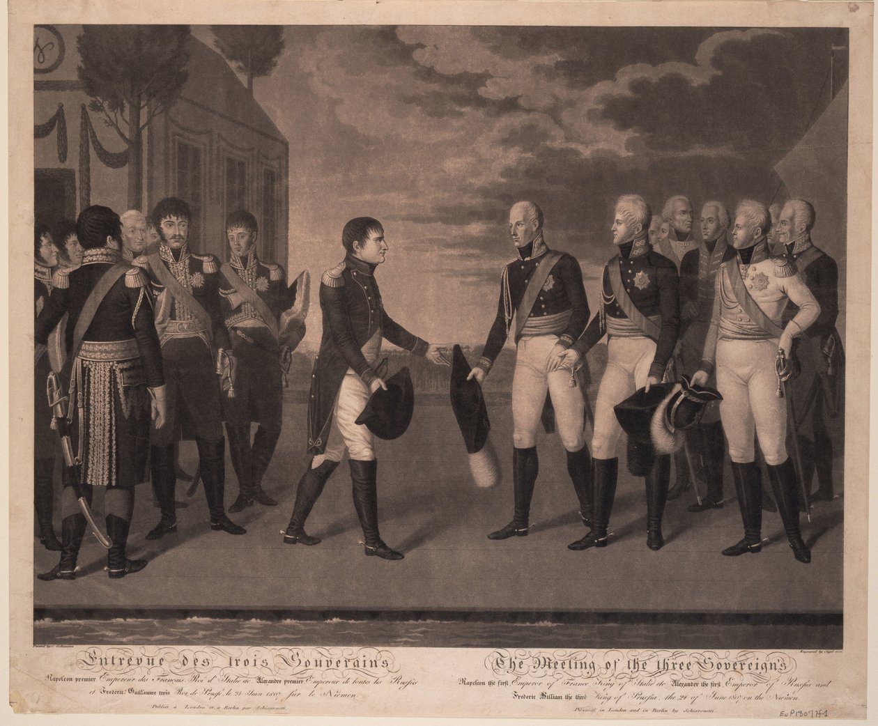 Tilsit Setkání tří panovníků v červenci 1807, 1808 od Johann Friedrich Jügel