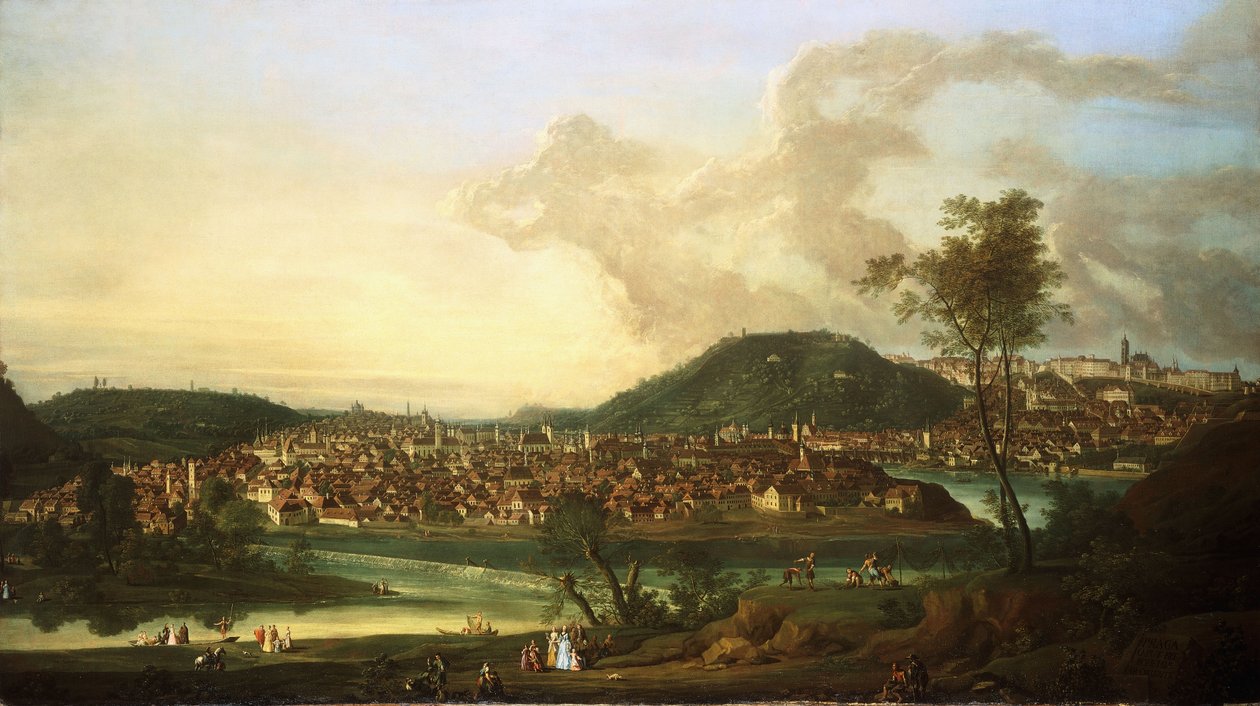Pohled na Prahu od východu, od Johann Friedrich Meyer