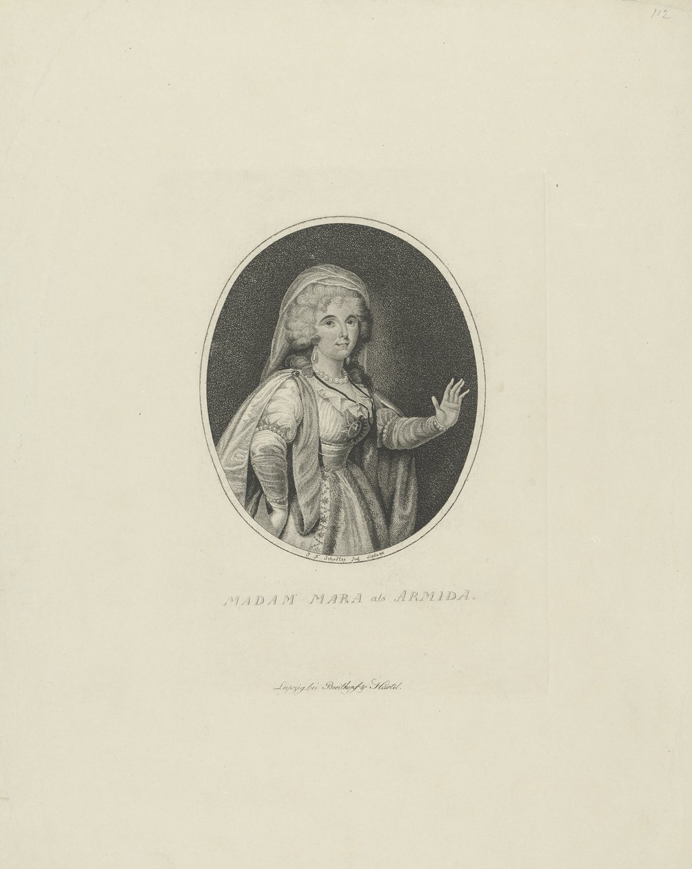 Gertrud Elisabeth Mara, rozená Schmeling 1749-1833 jako Armida, 1801. od Johann Friedrich Schröter