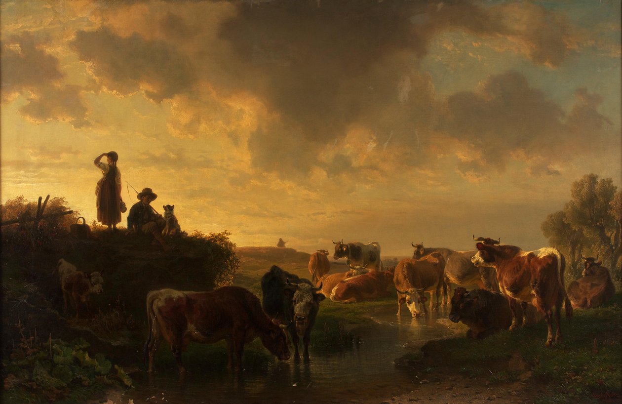 Večer na pastvině od Johann Friedrich Voltz