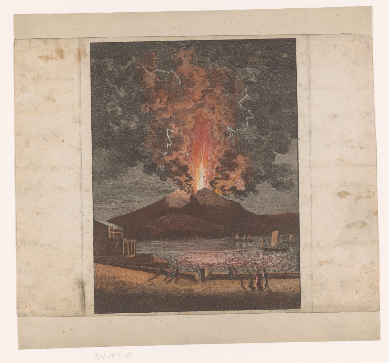 Erupce sopky od Johann Friedrich Wizani