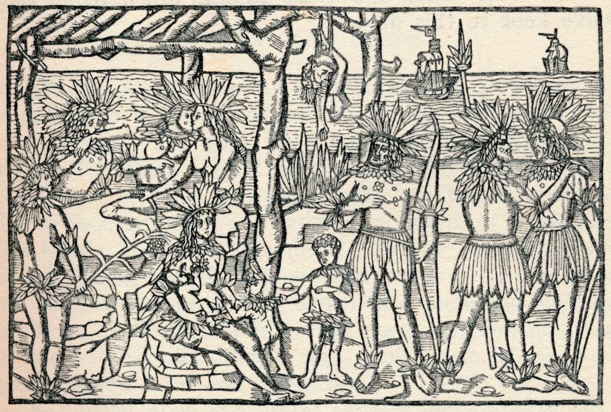 První reprezentace lidu Nového světa, 1505, 1912 od Johann Froschauer