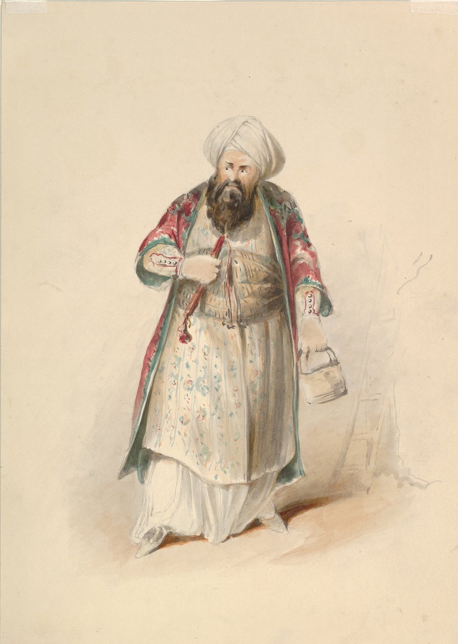 Kostýmní studie pro Osmina při únosu ze seraglia od W. A. Mozarta, ca. 1830-50. od Johann Georg Christoph Fries