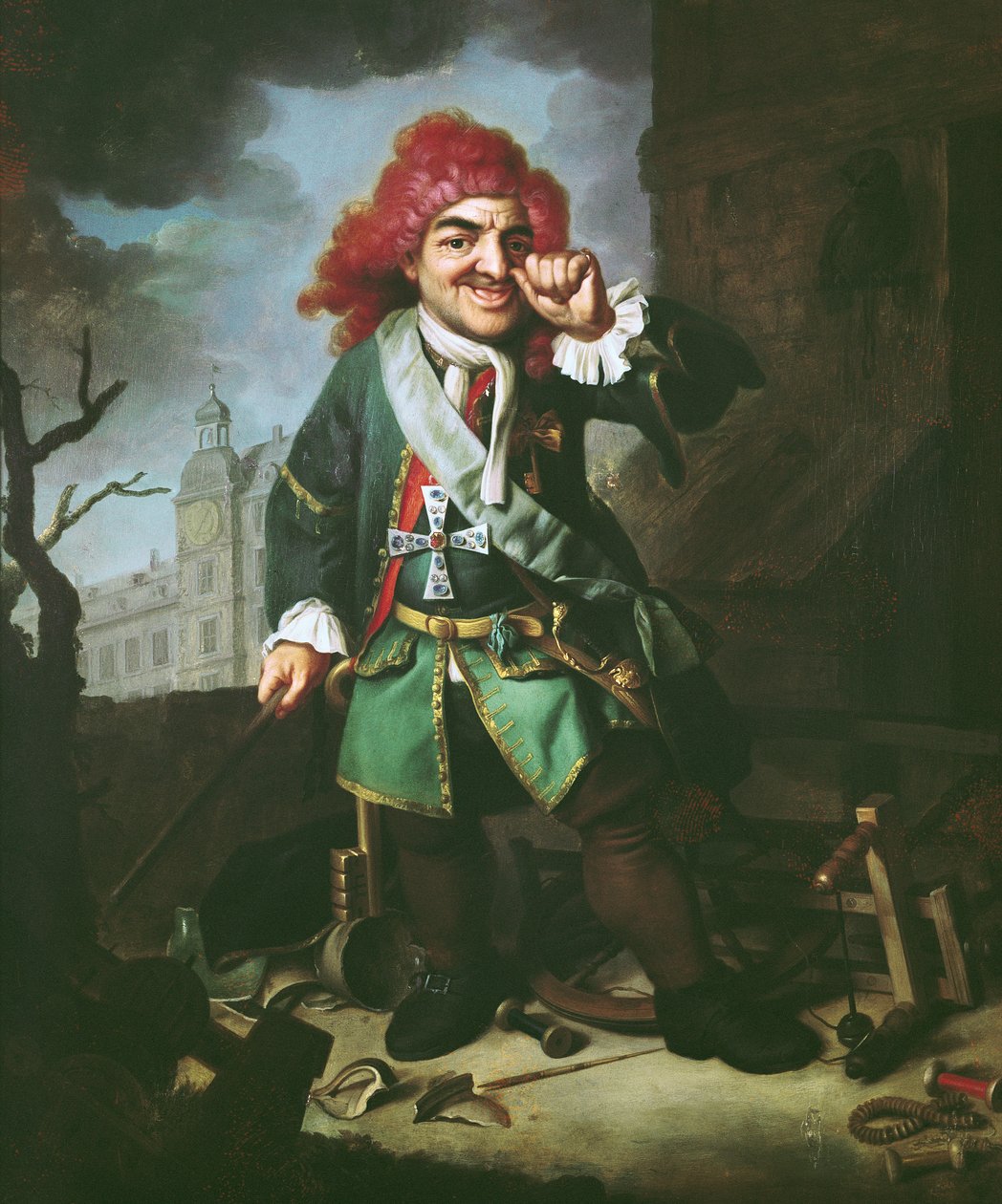 Portrét Clemense Perkea, blázna na dvoře v Heidelbergu od Johann Georg Dathan