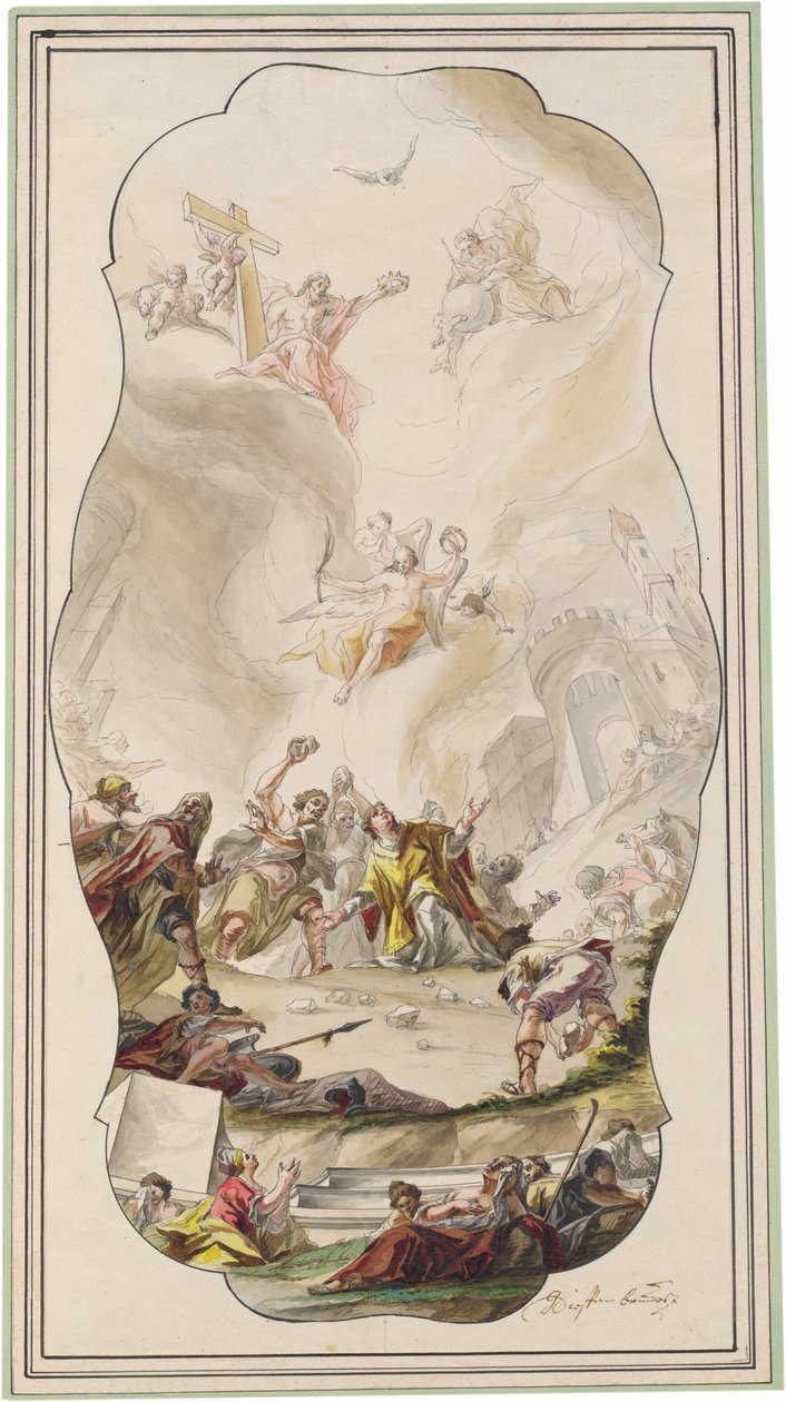 Kamenování svatého Štěpána od Johann Georg Dieffenbrunner