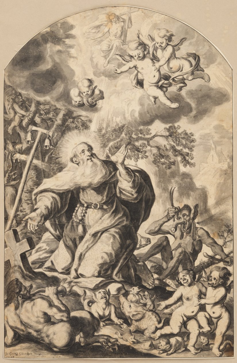 Pokušení svatého Antonína od Johann Georg Glückher