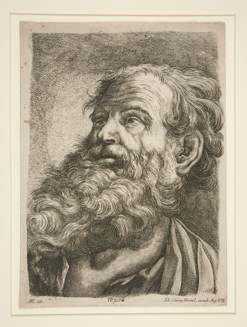 Mužská hlava (apoštola?) od Johann Georg Hertel