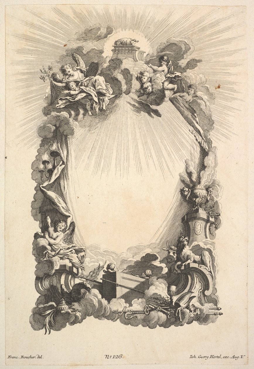 Archa úmluvy, z Knihy kartuší, polovina 18. století. od Johann Georg Hertel