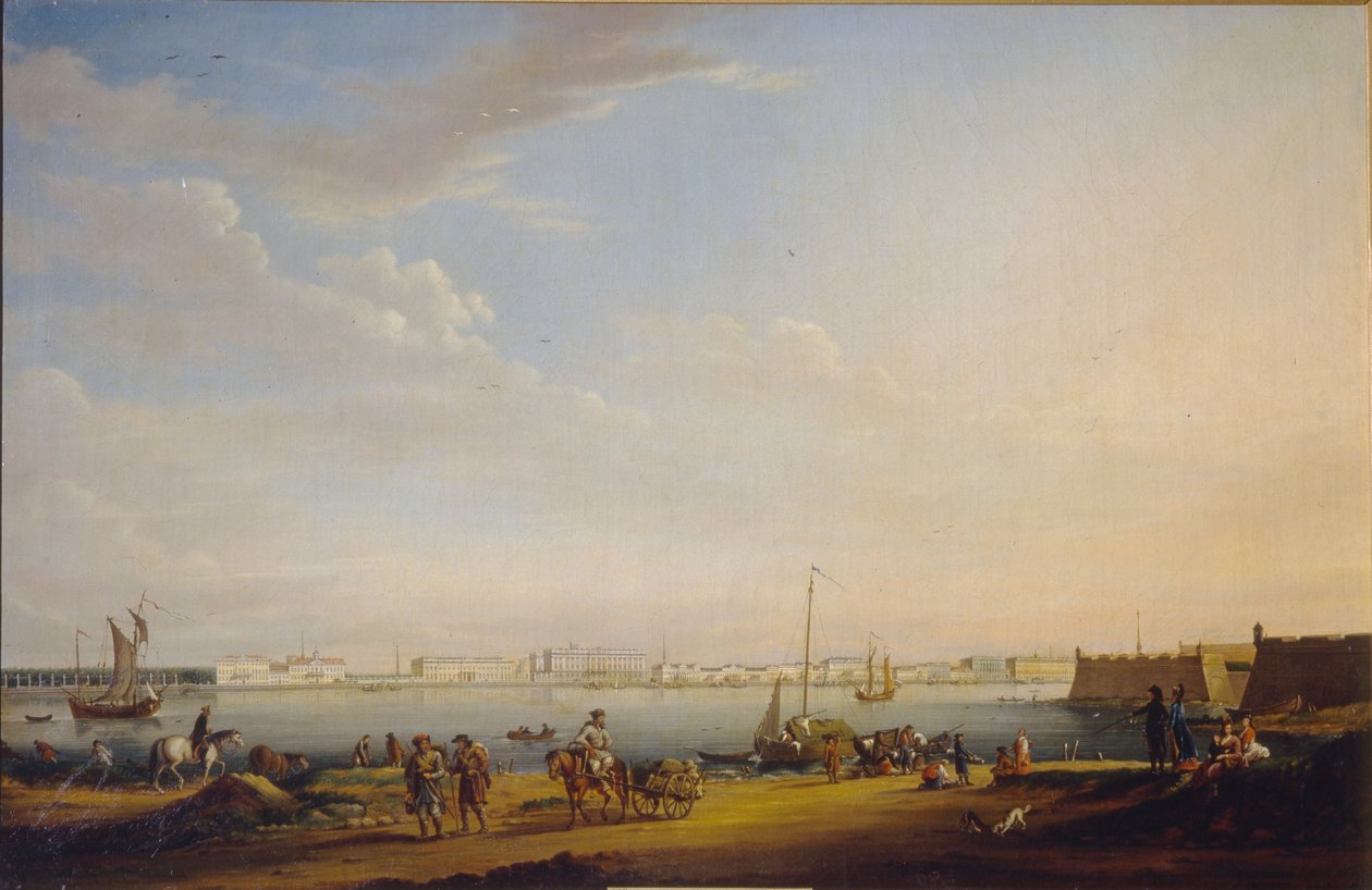 Pohled na Palácové náměstí a Letní zahradu z Petrohradské čtvrti, cca. 1800 od Johann Georg Mayr
