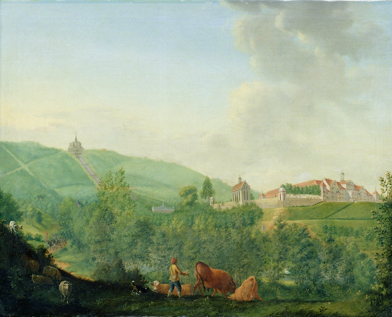 Hrad Weissenstein, poblíž Kasselu (Wilhelmshoehe), 1778 od Johann Georg Pforr