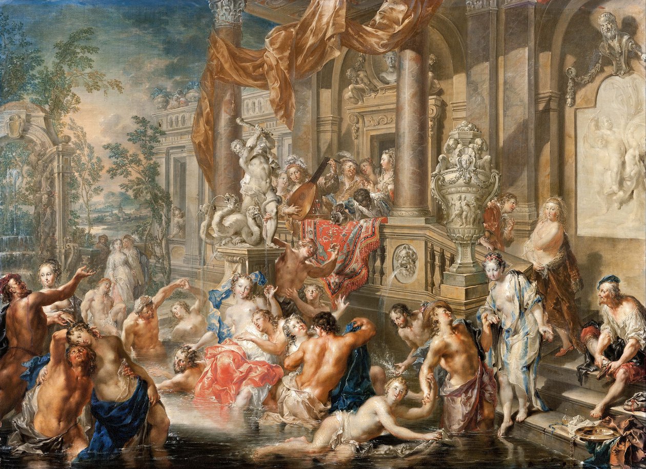 Fontána před palácem, 1731-1734. od Johann Georg Platzer