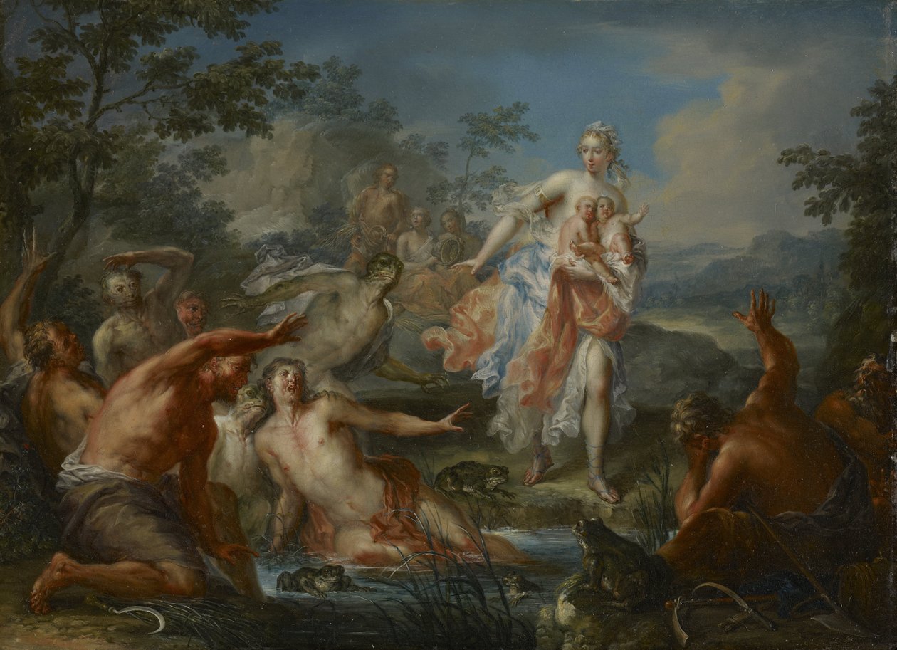 Latona proměnila lycianské rolníky v žáby od Johann Georg Platzer