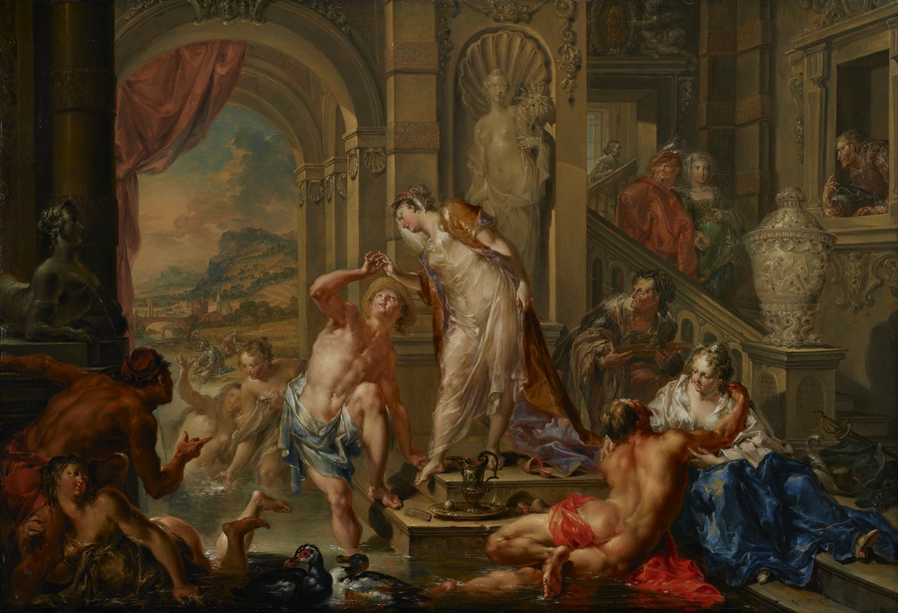 The Pleasures of the Seasons: Summer, cca 1730 (olej na mědi) od Johann Georg Platzer
