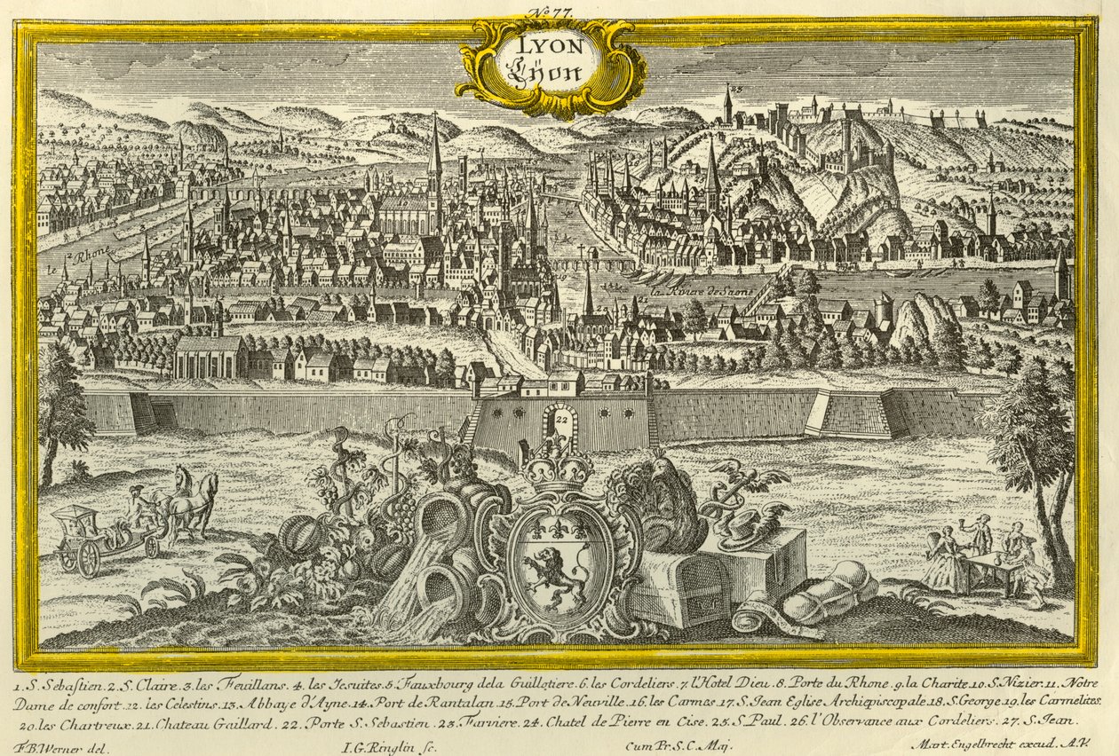 Lyons, c1740. od Johann Georg Ringlin