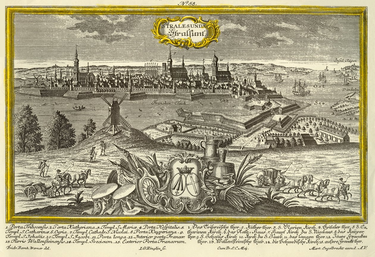 Stralsund, c1740. od Johann Georg Ringlin