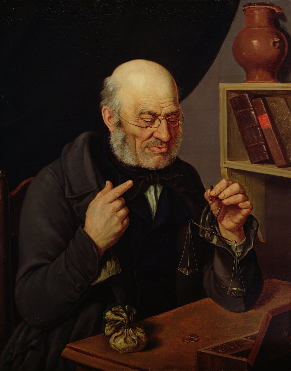 Barchfeld Money Changer vážící mince, c.1840-45 od Johann Georg Soemmer