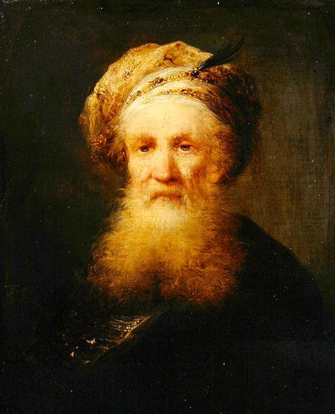 Hlava orientálního muže, kolem 1759-62 (olej na dřevě) od Johann Georg Trautmann