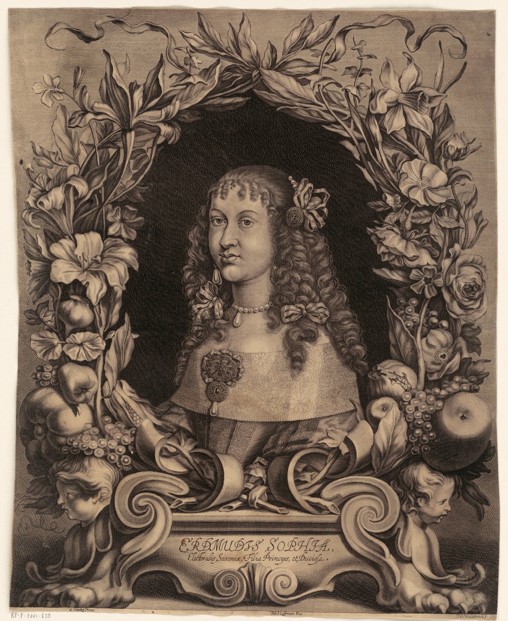 Portrét Erdmuthe Sophia, markraběnka Brandenburg-Bayreuth od Johann Georg Waldreich