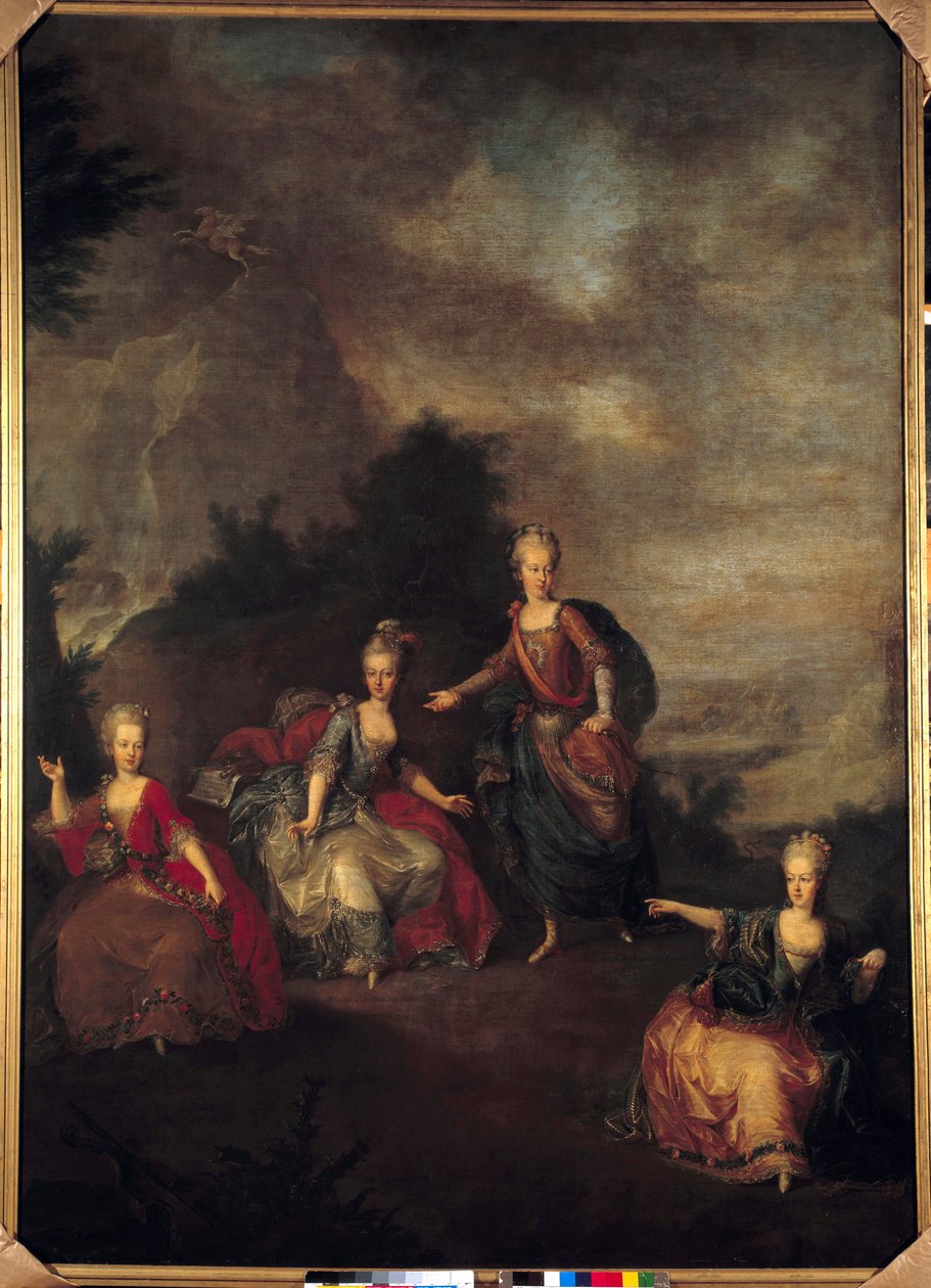 Reprezentace Italské opery il Parnasso Confuso”” od Christopha Willibalda Glucka u příležitosti sňatku Josefa II. s Marií Josefínou Antoinette de Baviere na zámku Schonbrunn (Schoenbrunn), dne 24. 1. 1765 u arciduche od Johann Georg Weikert