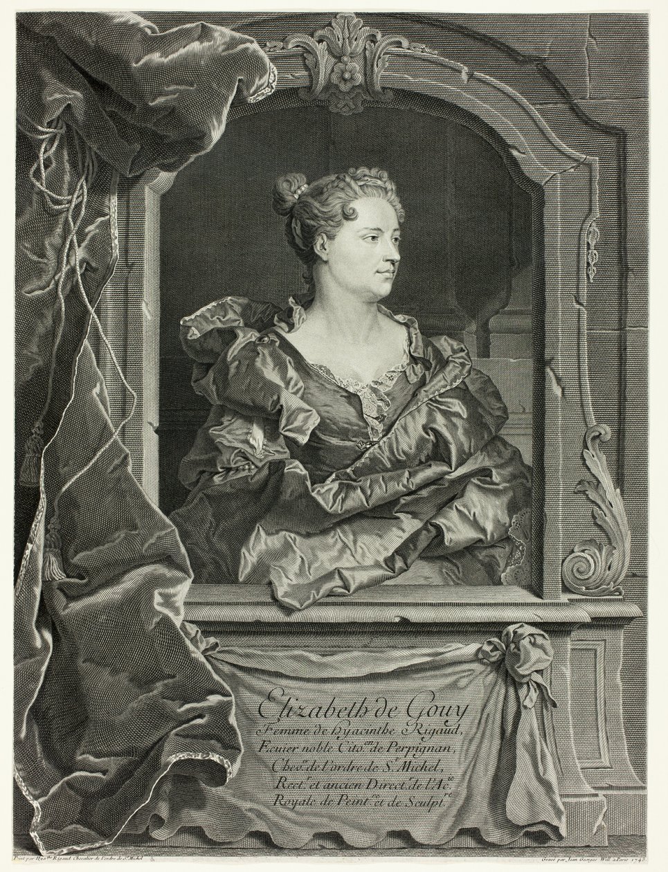 Portrét Elizabeth de Gouy od Johann Georg Wille