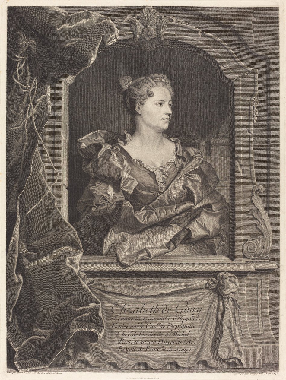 Elizabeth de Gouy, manželka Hyacinthe Rigaud od Johann Georg Wille after Hyacinthe Rigaud
