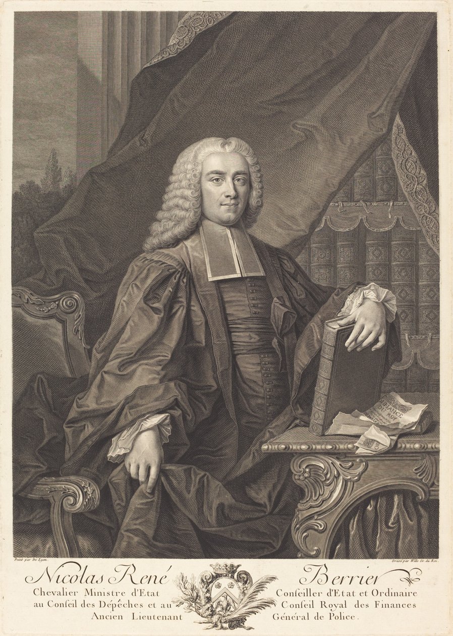 Nicolas René Berryer od Johann Georg Wille after Jean François Delyen