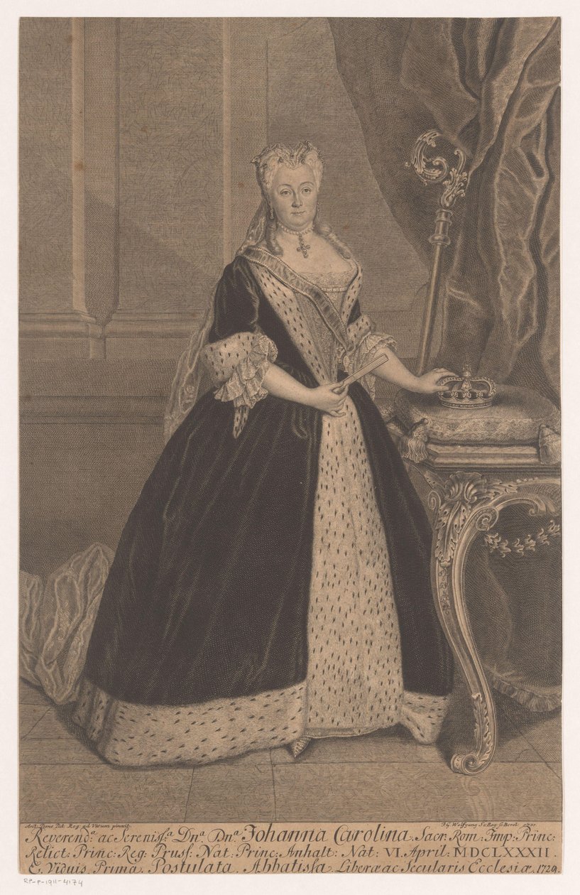 Portrét Johanny Charlotte z Anhalt-Dessau od Johann Georg Wolffgang