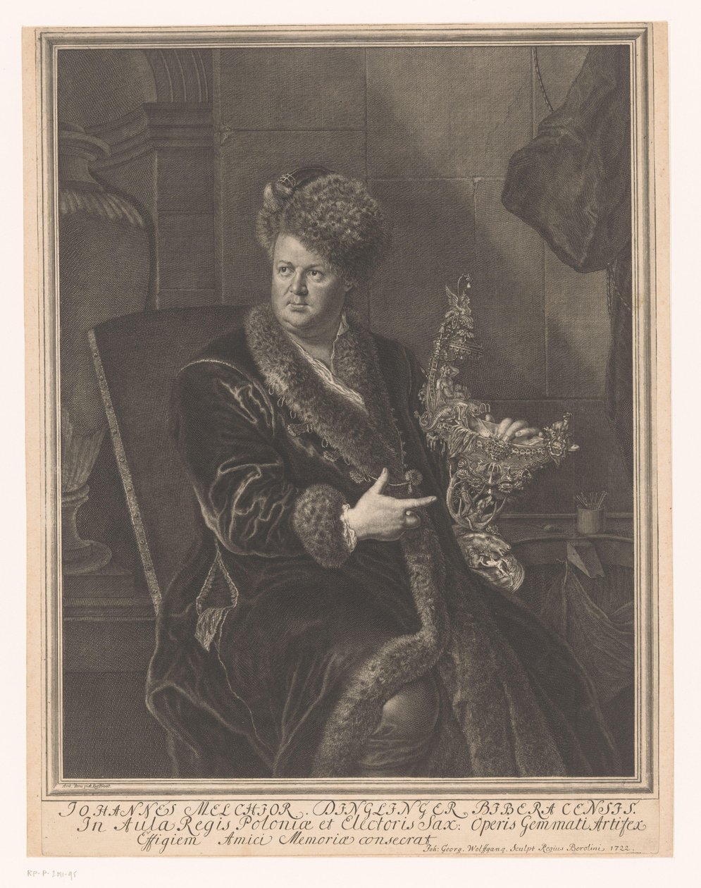 Portrét zlatníka Johanna Melchiora Dinglingera od Johann Georg Wolffgang