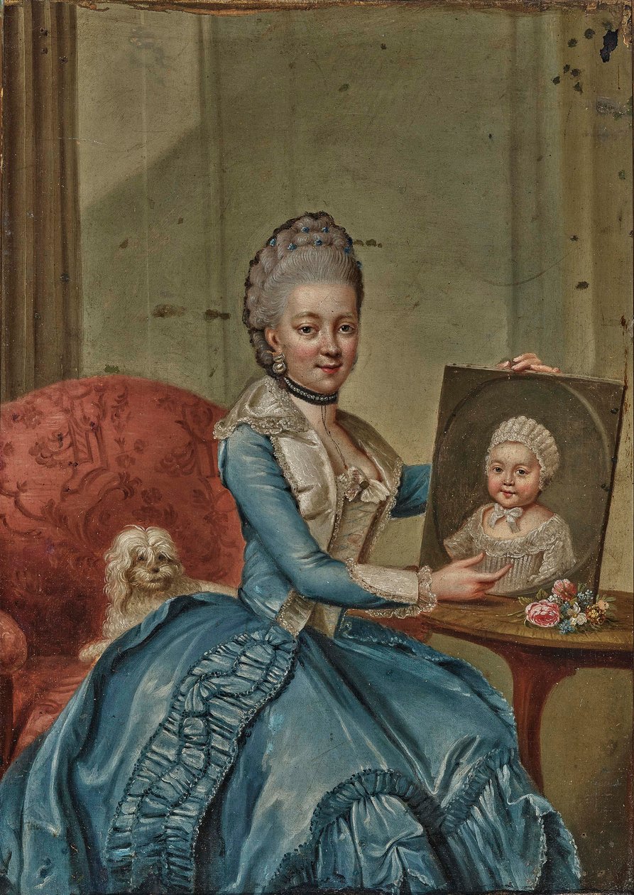 Friederike Caroline Luise z Hesse-Darmstadtu 1752-1782, vévodkyně z Mecklenburg-Strelitz. od Johann Georg Ziesenis the Younger