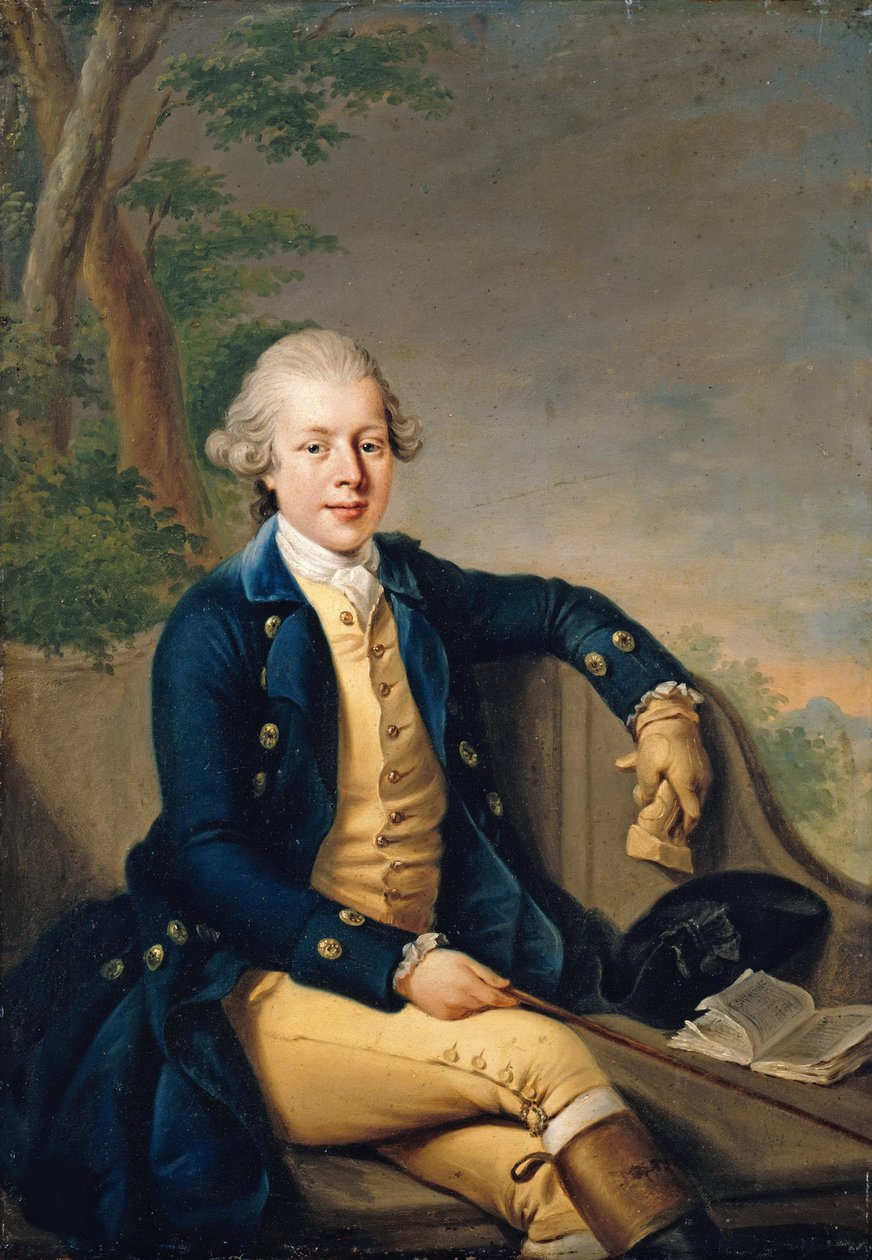 Portrét Ernesta II., vévody Saxe-Gotha-Altenburg 1745-1804, 1768. od Johann Georg Ziesenis the Younger