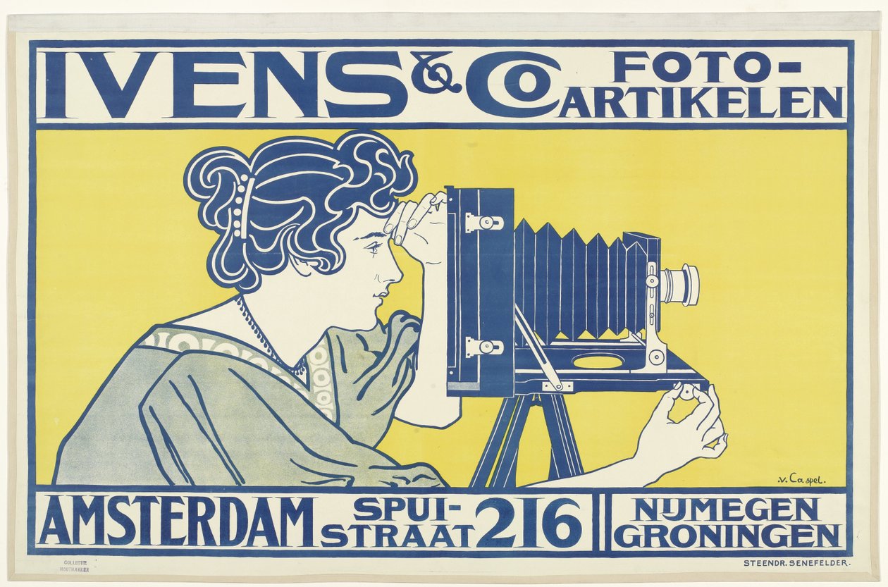 Reklamní plakáty pro Ivens & Co a Guy de Coral & Co Ivens & Co. Fotočlánky. Amsterdam Spuistraat 216 Nijmegen, Groningen (název na objektu) od Johann Georg van Caspel