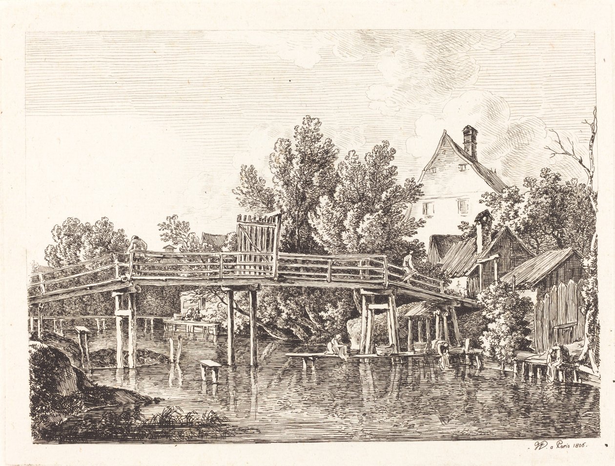 Malá lávka Isar od Johann Georg von Dillis