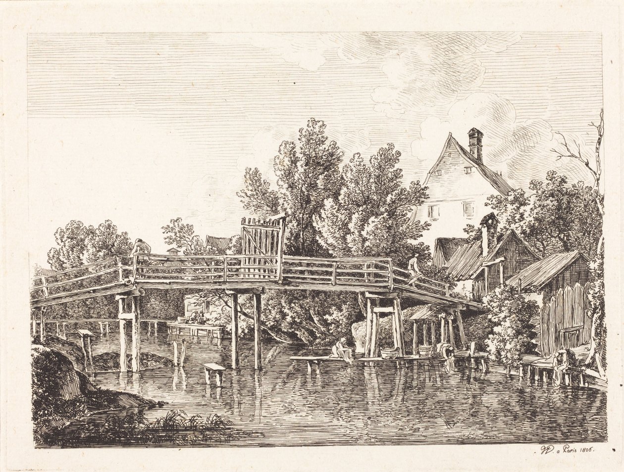 Malý most přes Isar od Johann Georg von Dillis