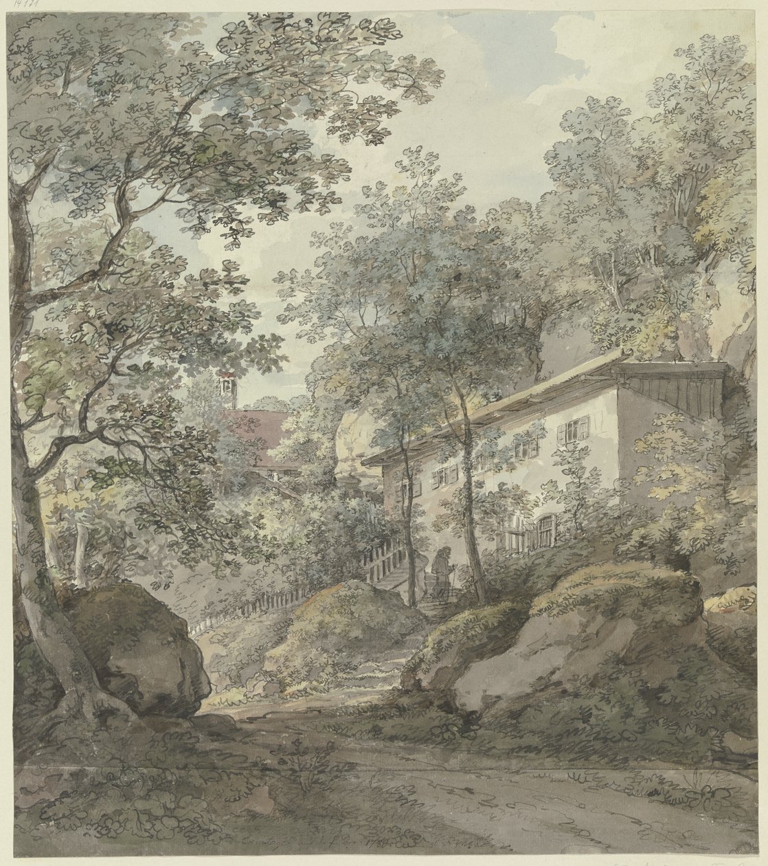Dům pod stromy (Poustevna) od Johann Georg von Dillis