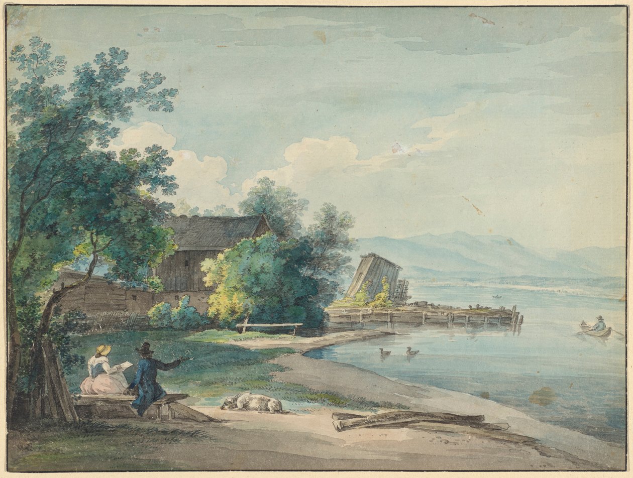 Starnberské jezero od Johann Georg von Dillis